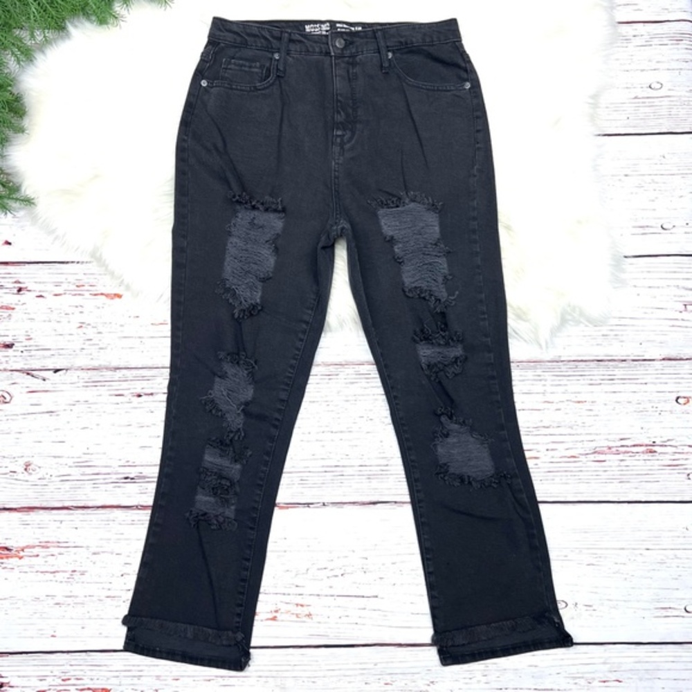 🔥2/$10 👖|•MOSSIMO SUPPLY CO.•| Faded Black High Rise Mom Jeans Size 10/30👖